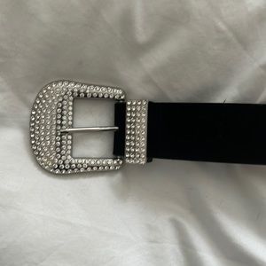 Black velvet and rhinestone Zara belt